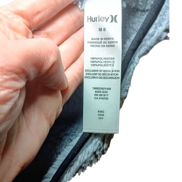 Boys Hurley Half-Zip Fleece - Grey - Medium (8) - Picture 6 of 7